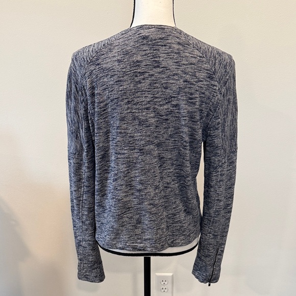 Gap Navy Marled Moto Jacket in Navy Uniform Size Large - Picture 6 of 12